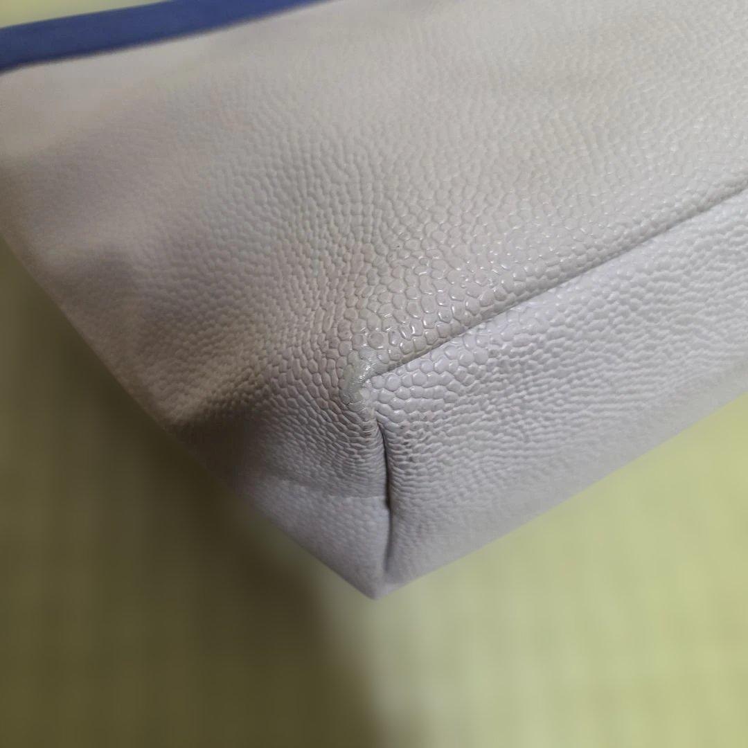 エルベシャプリエ リュクス 舟型トート ブルー　ベージュ　レザー