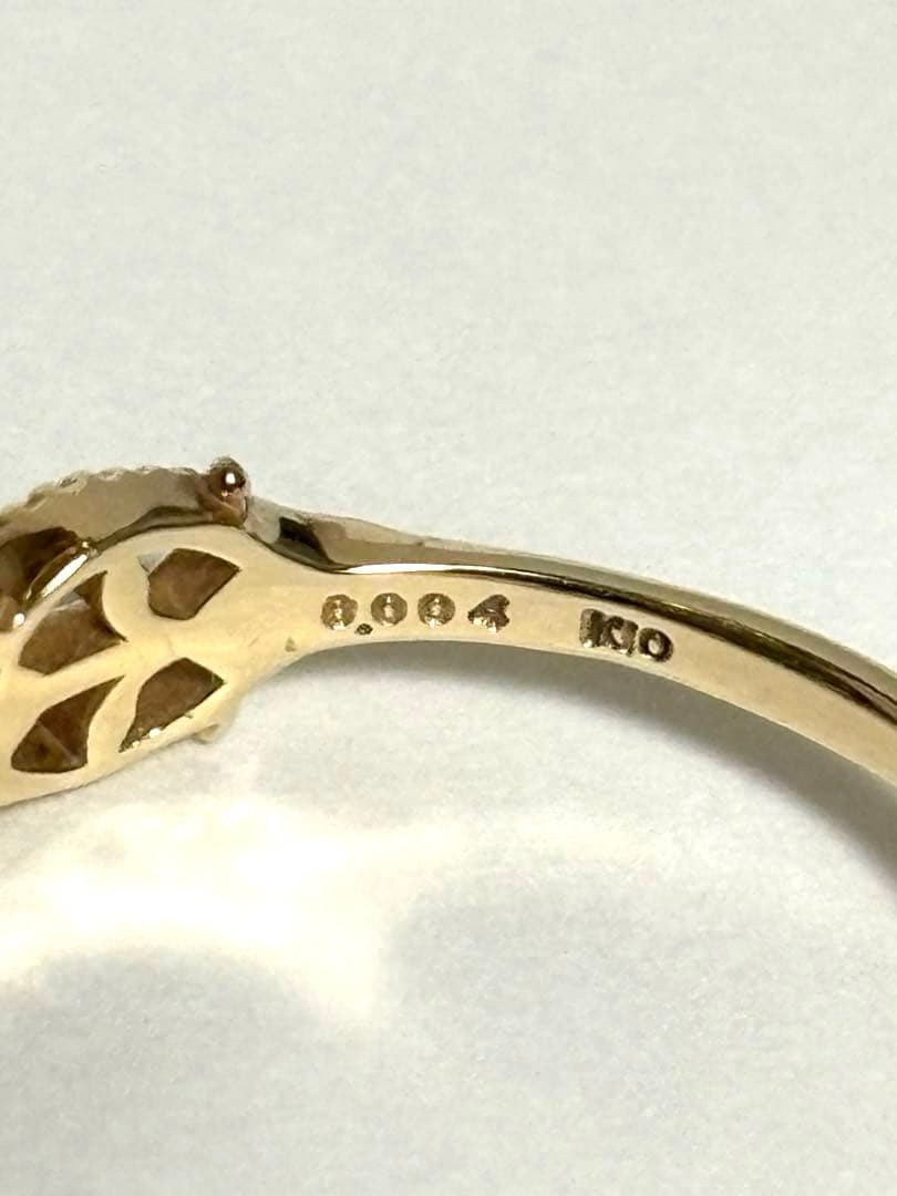 agete アガット ダイヤモンド K10 透かしリング