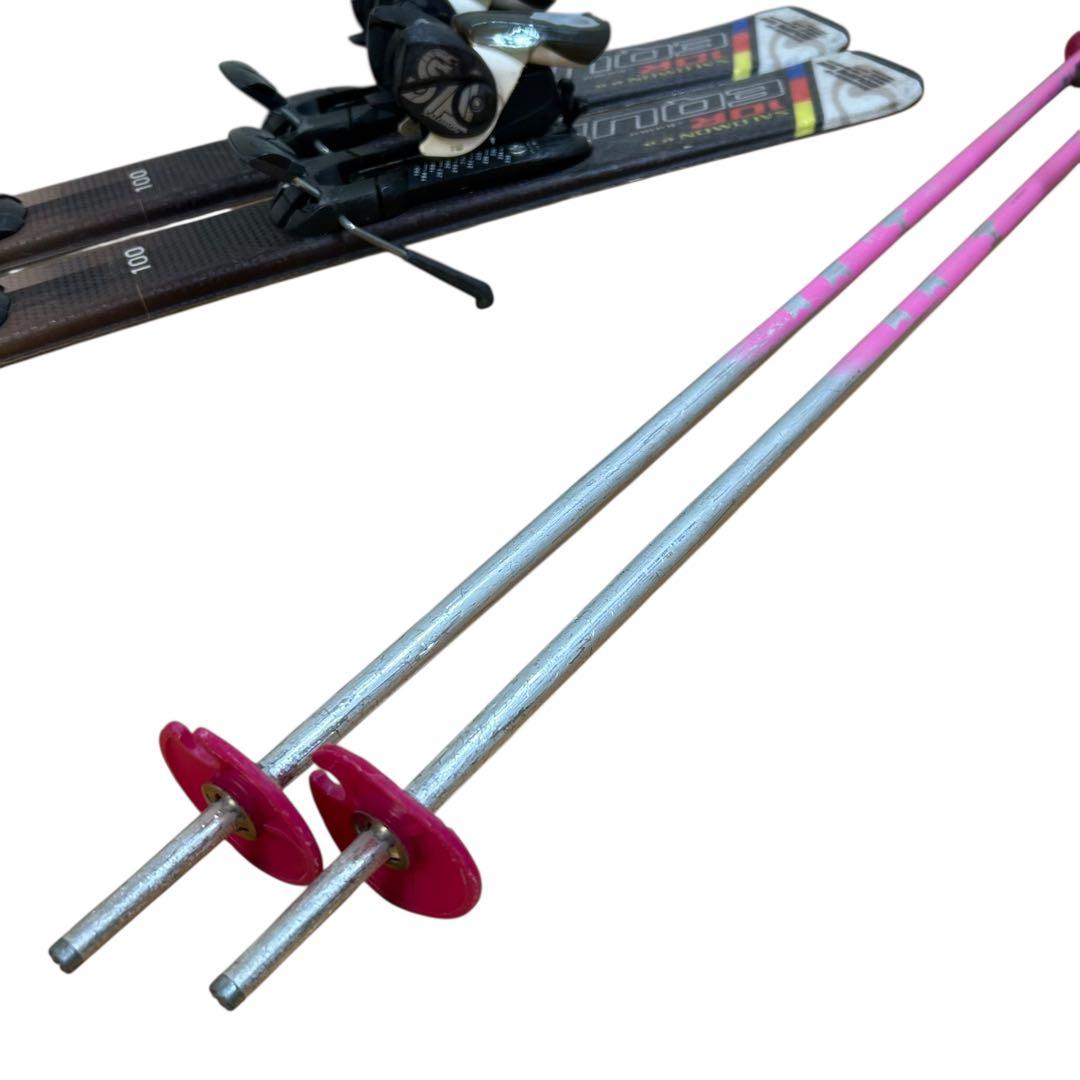 ②SALOMON 100cm☆ブーツストック ジュニアスキー3点セット