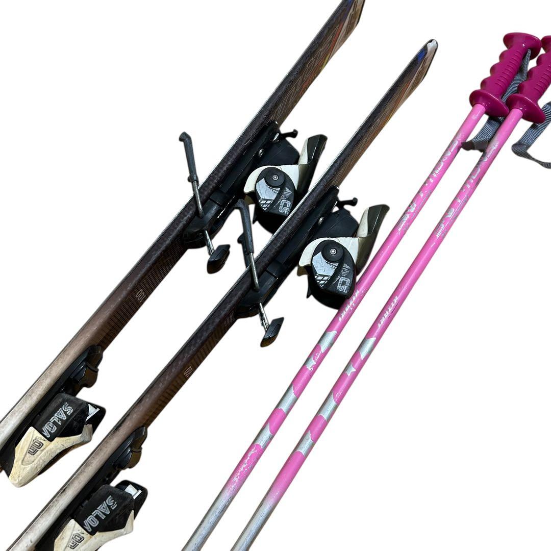 ②SALOMON 100cm☆ブーツストック ジュニアスキー3点セット