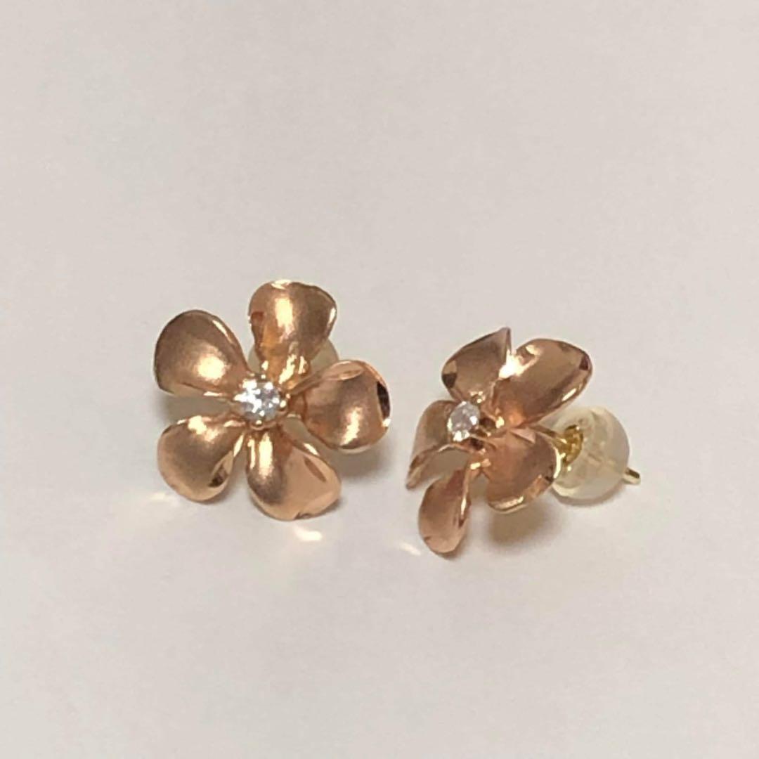 14Kピアスハワイアンプルメリア k14,14金