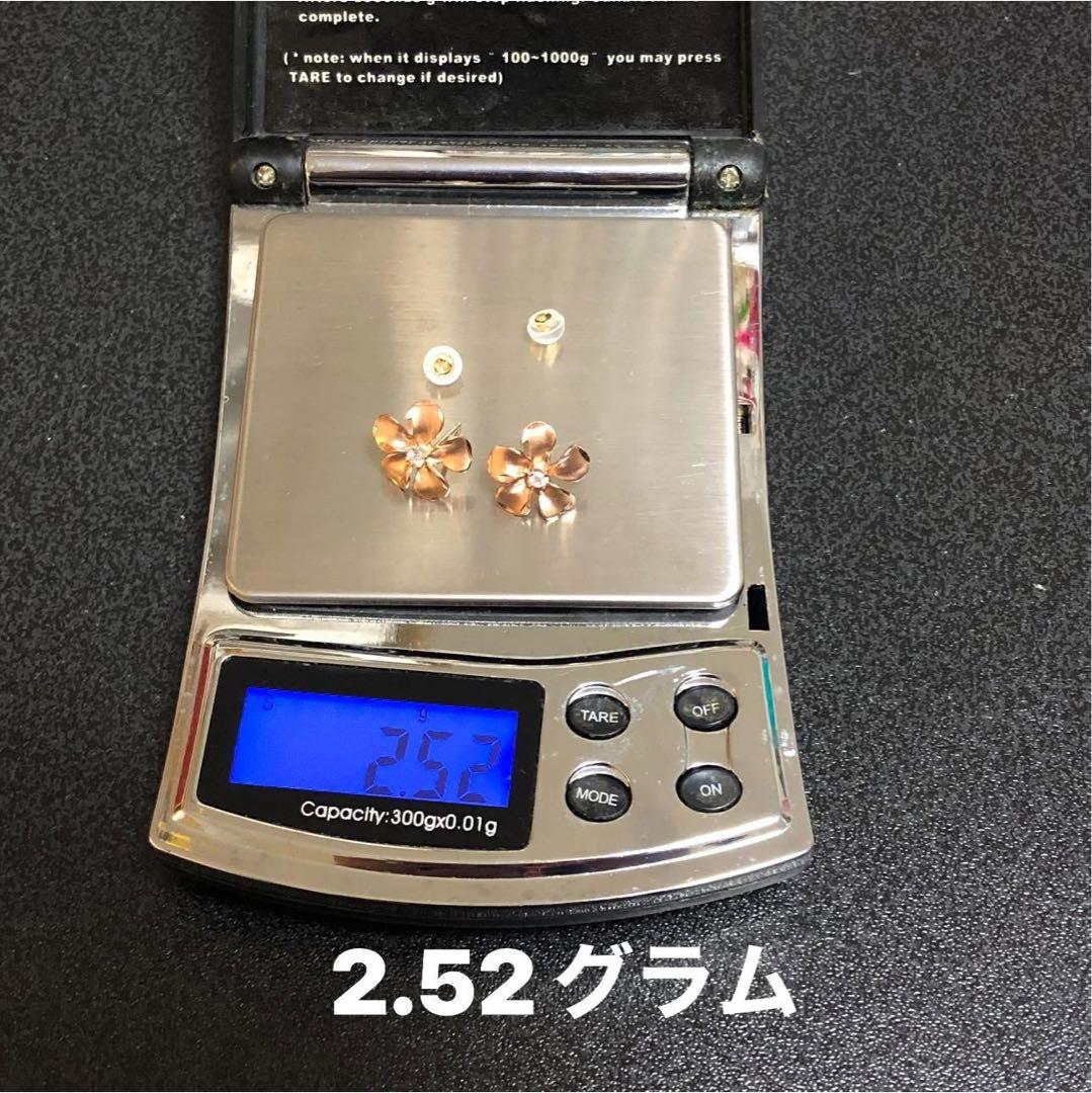 14Kピアスハワイアンプルメリア k14,14金