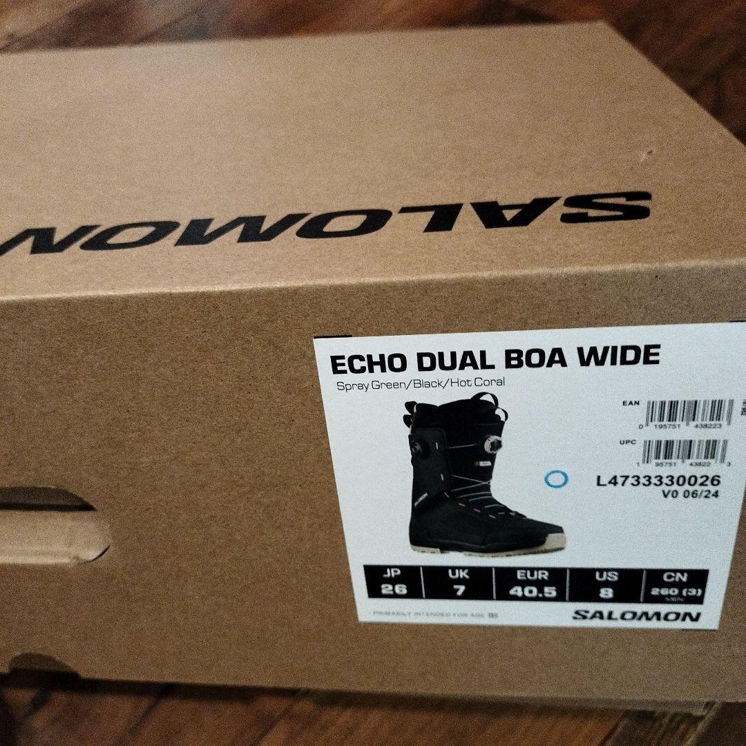 サロモン　24-25 newモデル　エコーダブルボア　ワイド　26センチ