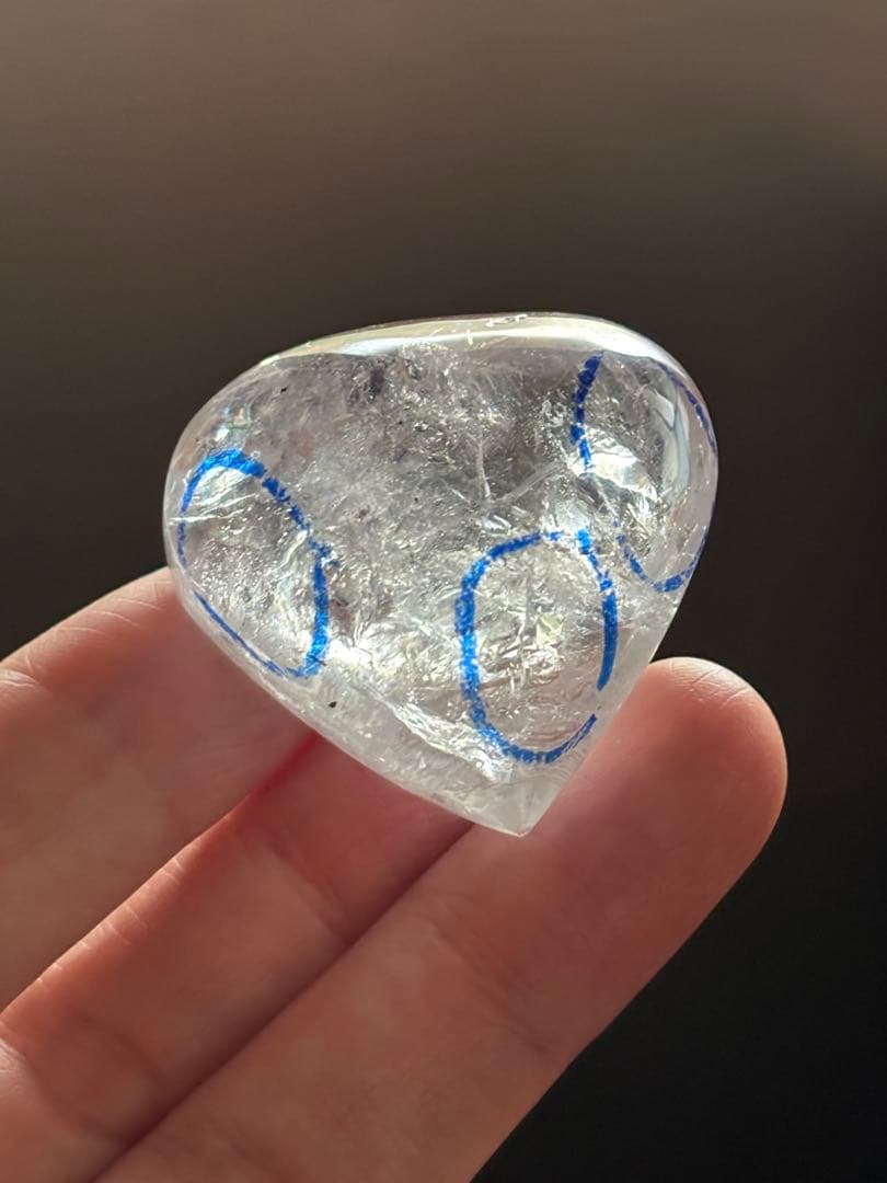 水入り水晶　流砂入り水晶　エレスチャル　43g エンハイドロ　ハート型