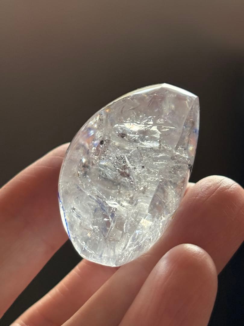 水入り水晶　流砂入り水晶　エレスチャル　43g エンハイドロ　ハート型