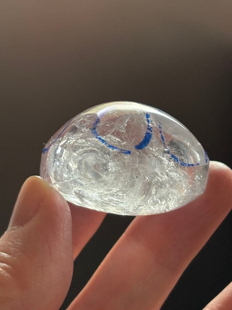 水入り水晶　流砂入り水晶　エレスチャル　43g エンハイドロ　ハート型