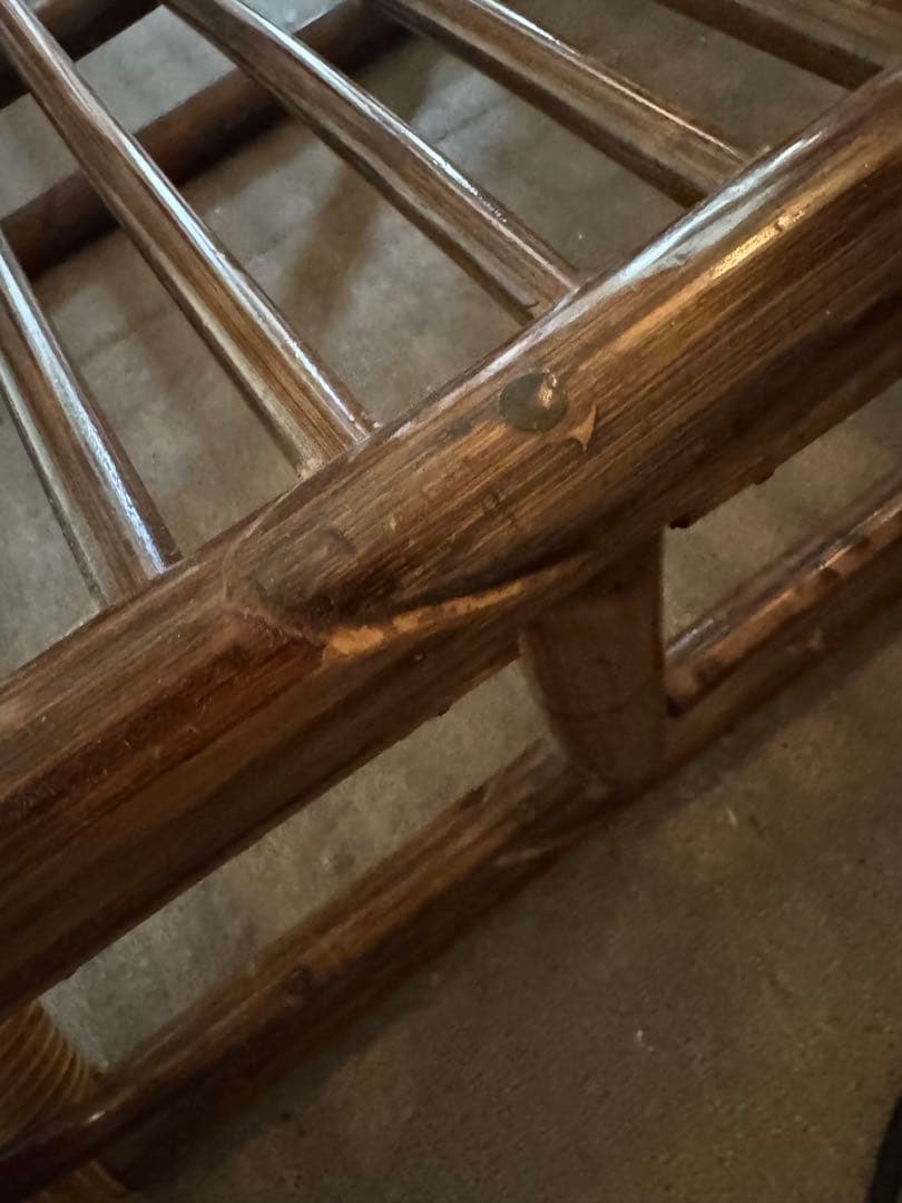☆希少☆ ラタン　セミダブルベッド　昭和レトロ　ヴィンテージ　アンティーク　籐