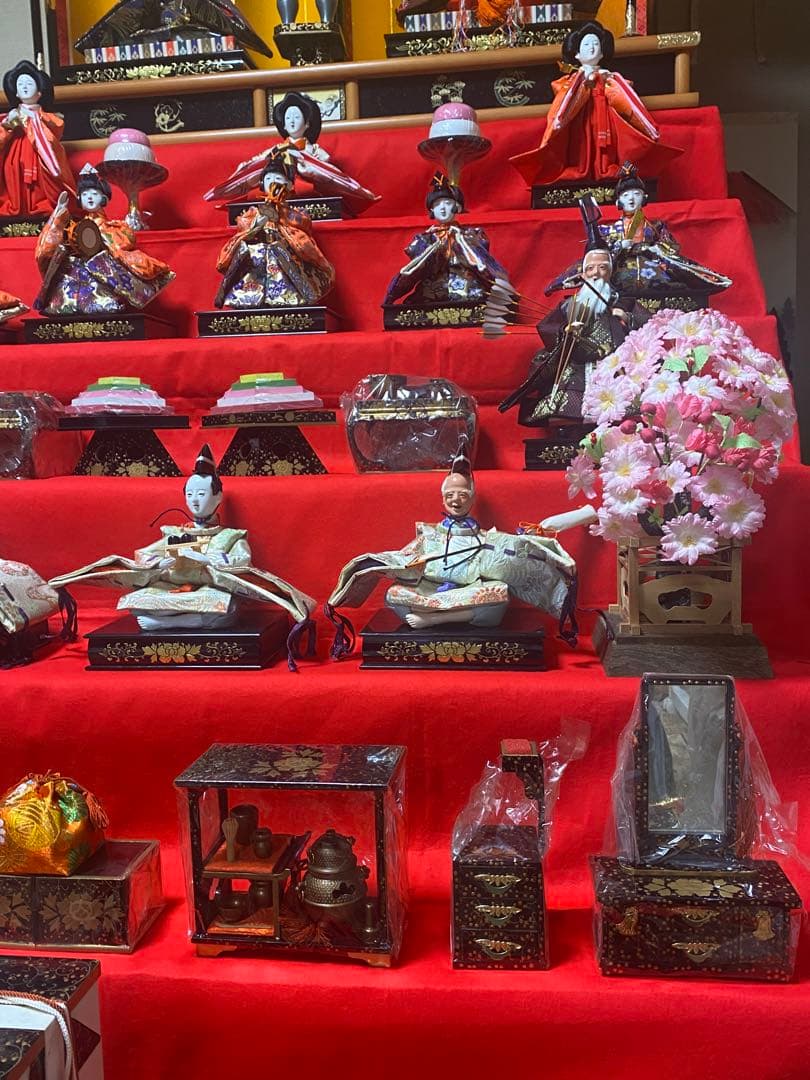 再値下げ！雛人形／特選／七段／15人飾り／屏風台付き/美品
