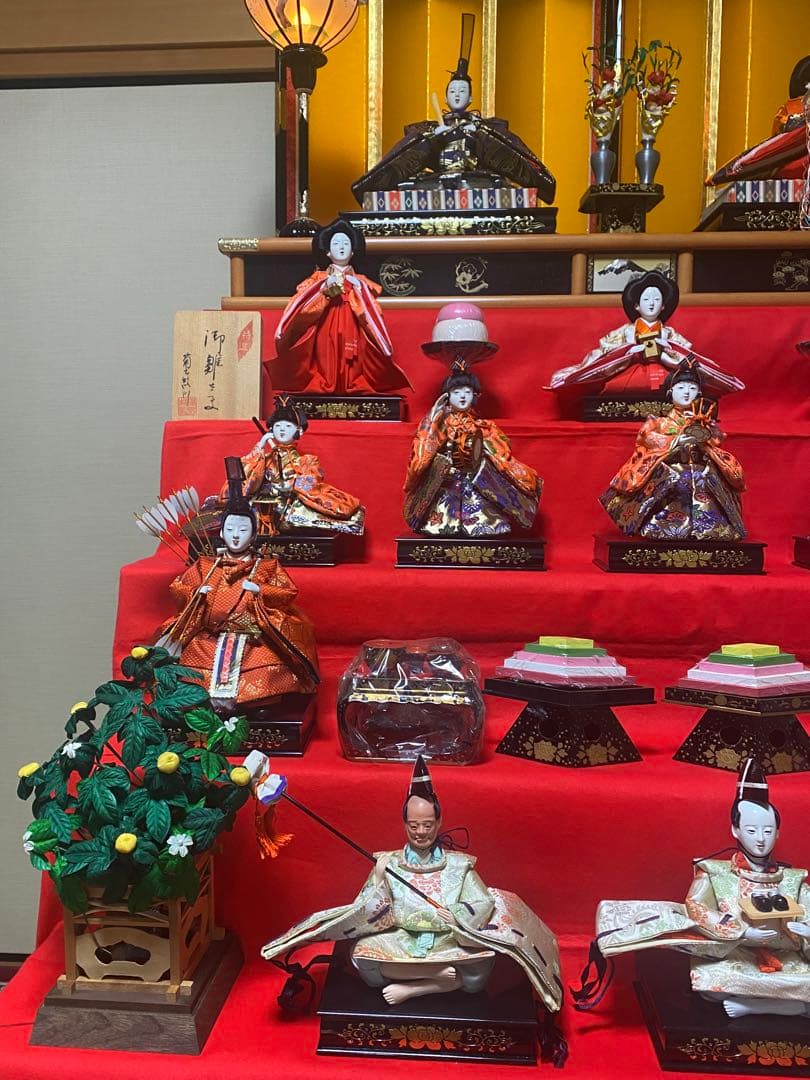 再値下げ！雛人形／特選／七段／15人飾り／屏風台付き/美品