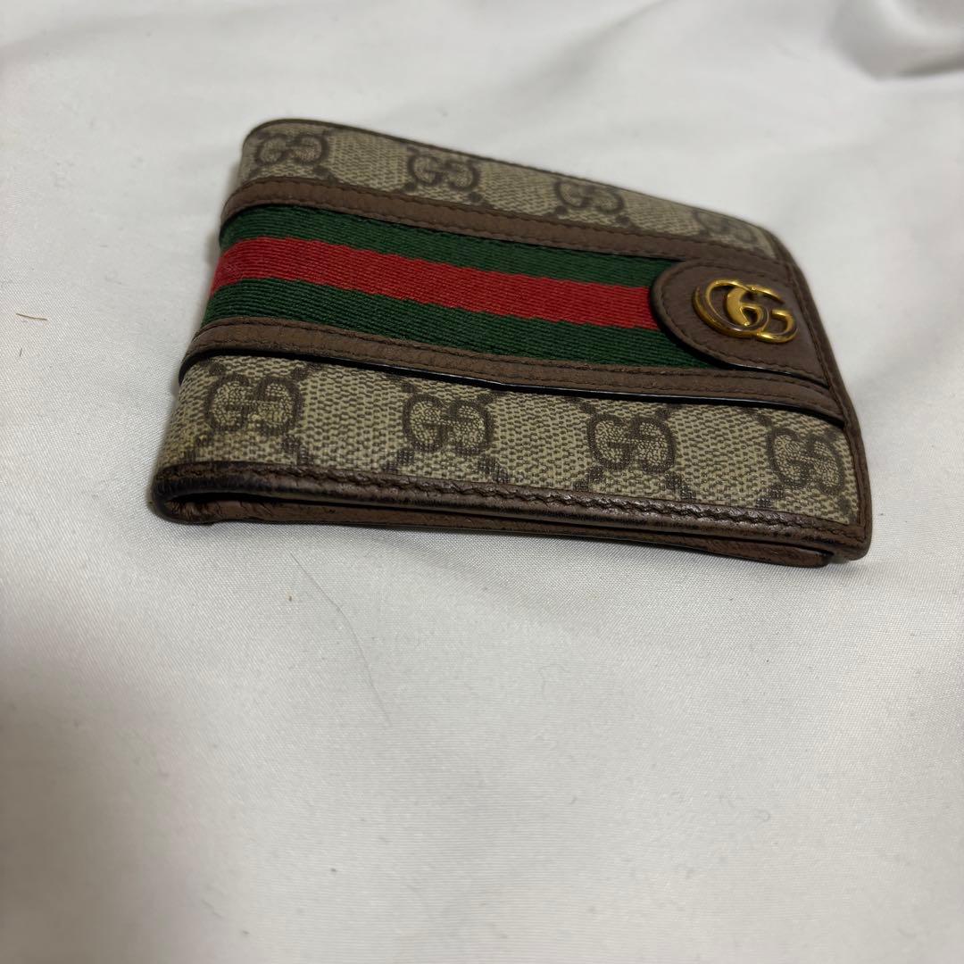 グッチ オフィディア GGスプリーム 597609 メンズ 二つ折り財布 中古