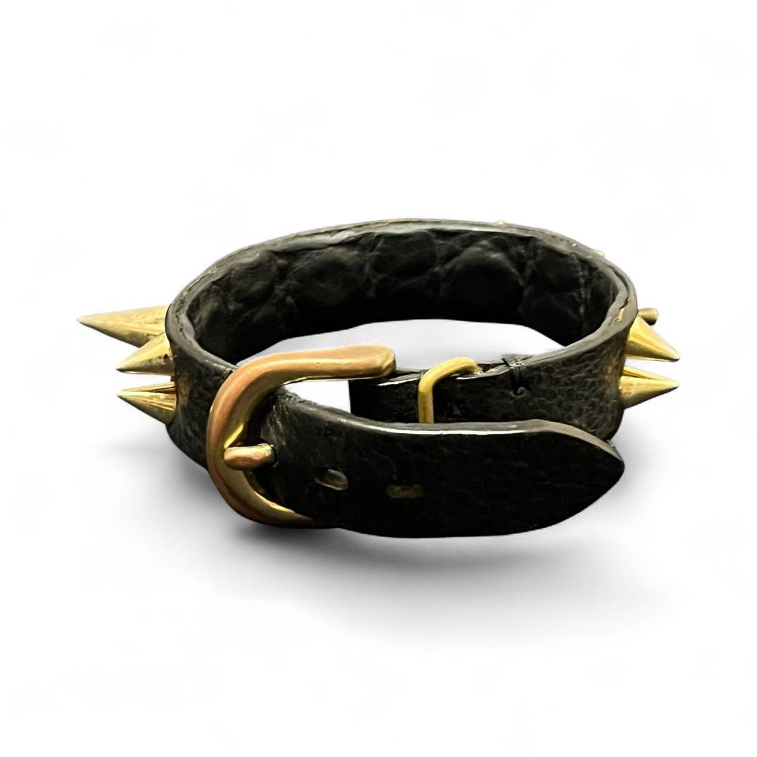 UNDERCOVER ブレスレット/レザー/BLK/メンズ 中古/スパイキー