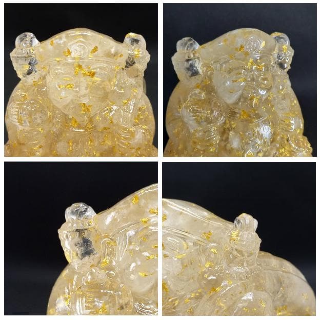 オルゴナイト『三面大黒天様オルゴナイト11.5cm』金運アップ置物 　No10