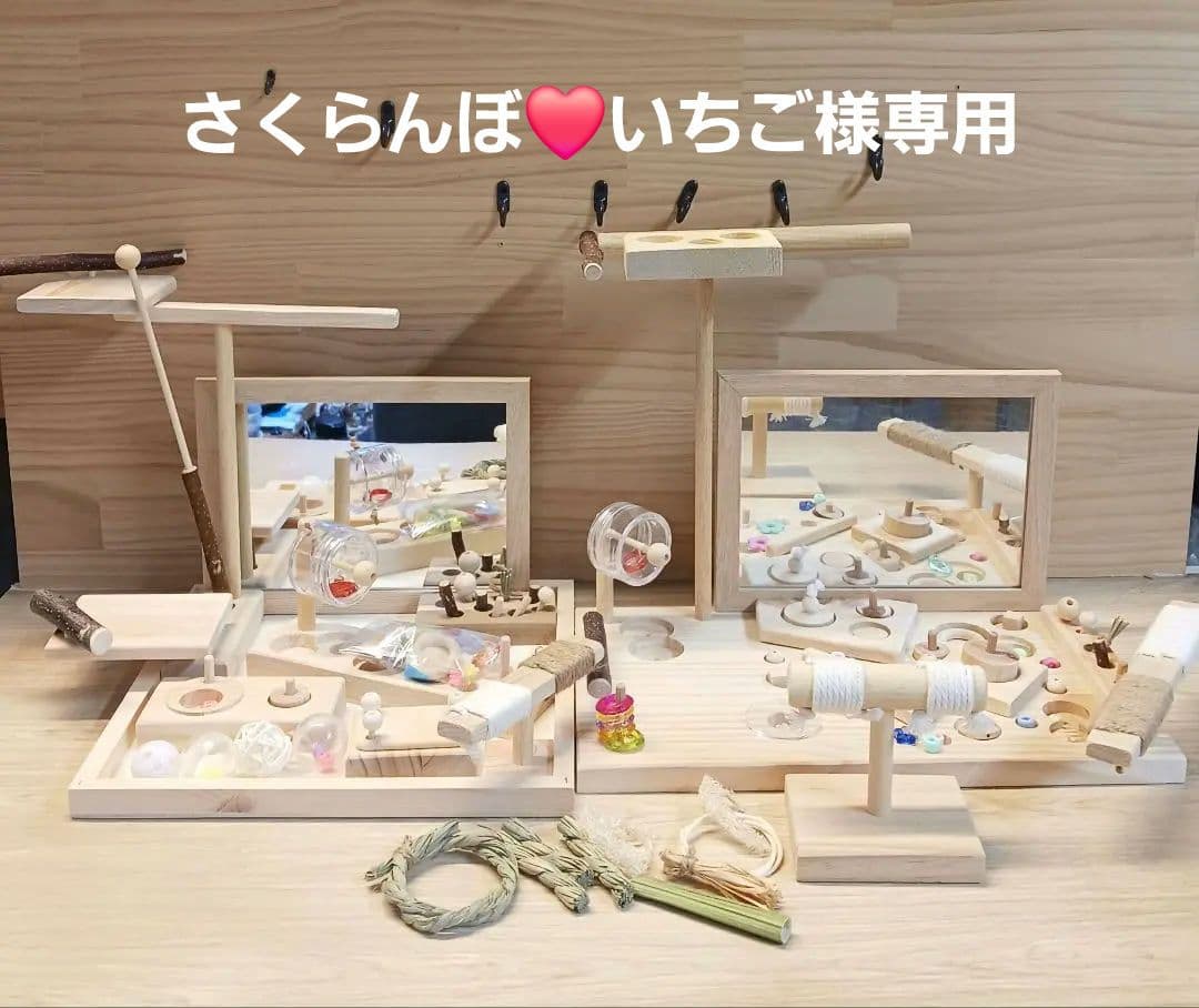 6　⭐　ミラーボードとフォージングトイセット⭐　インコ　バードトイ