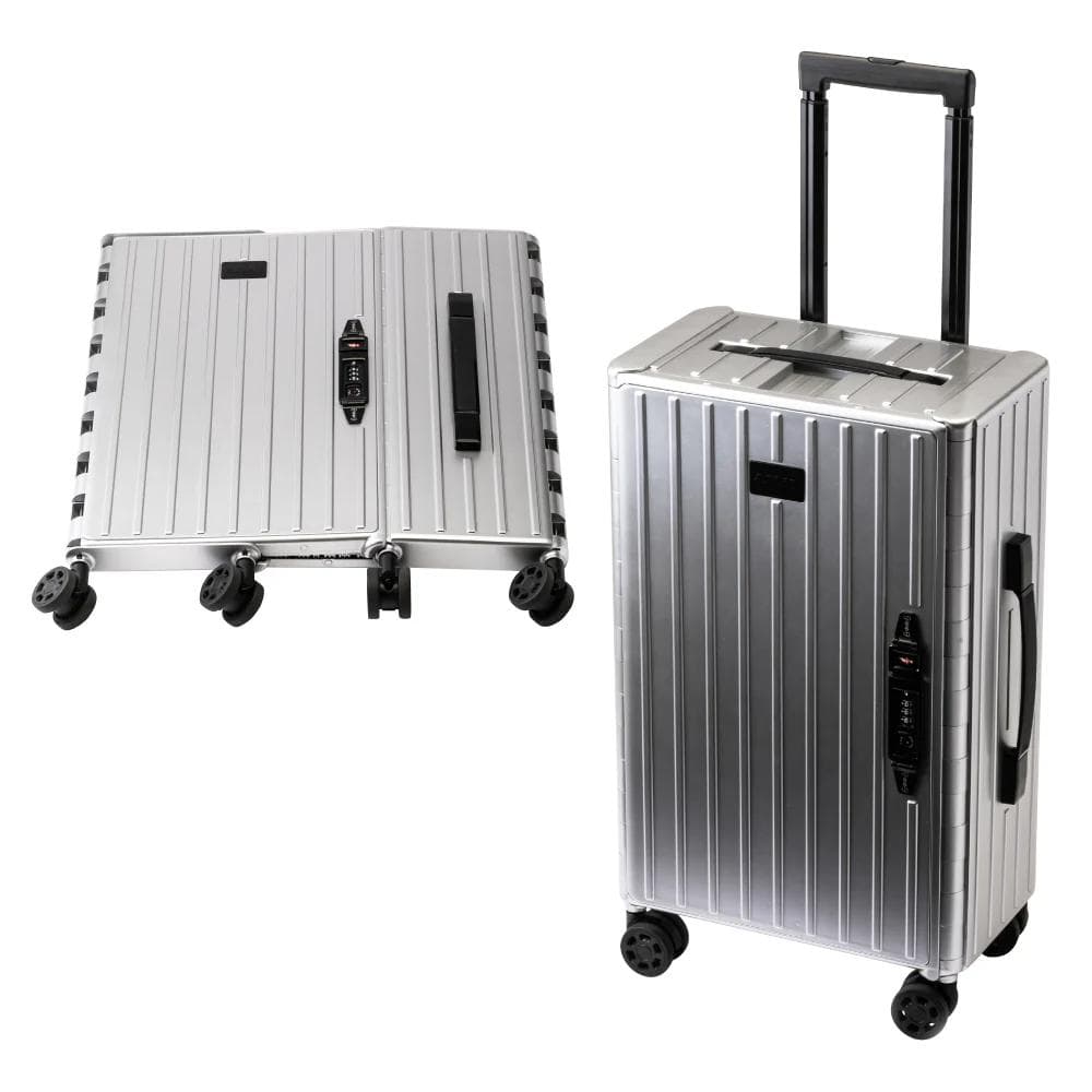 アンドフラット&FLATシルバーメタリック折り畳キャリーFL14-4-00001