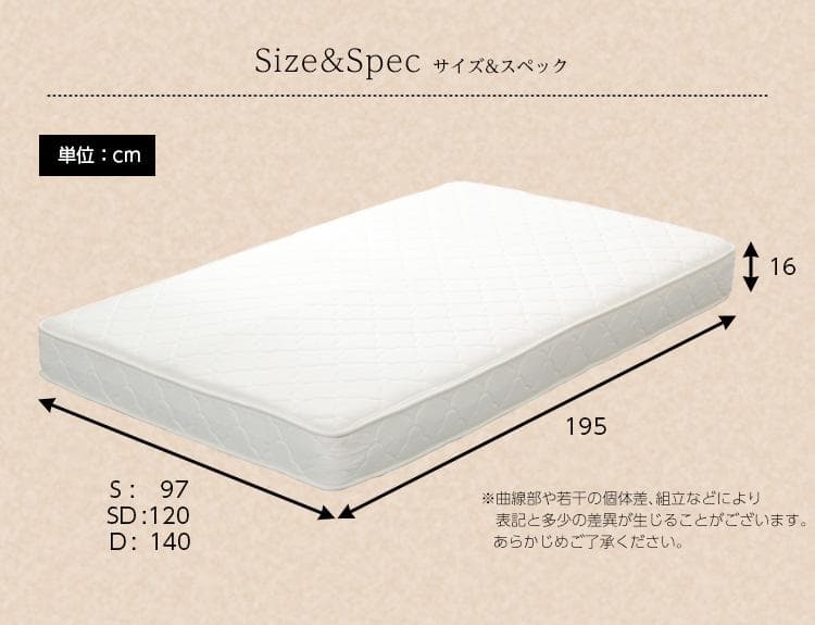 ボンネル コイル スプリング マットレス（セミダブル）