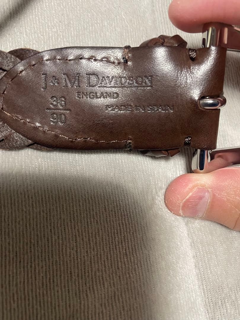 J&M Davidson メッシュベルト 36/90 Havana 幅3cm