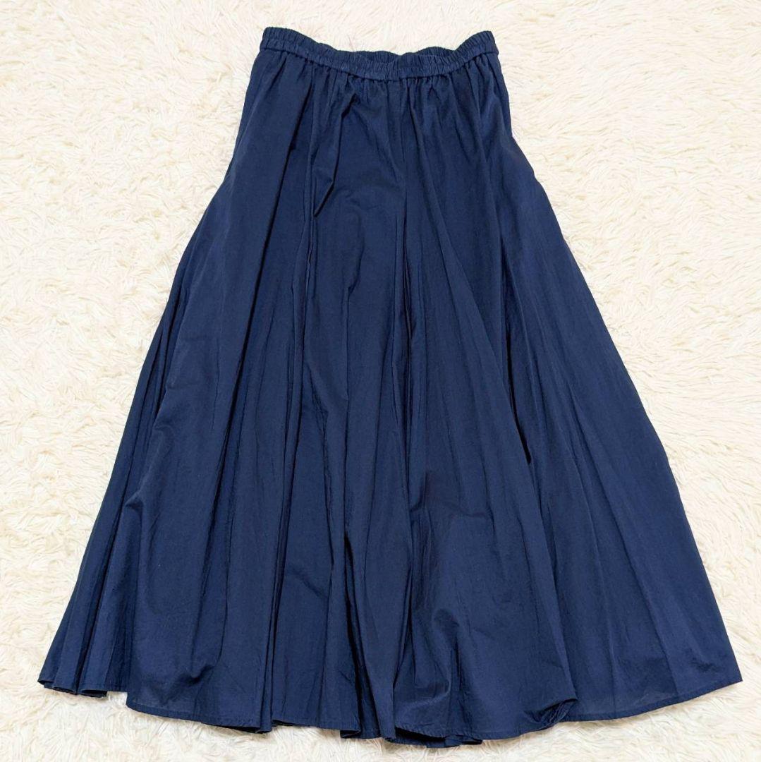 ミズイロインド 2023年モデル 洗える ボリュームフレアスカート ブルー