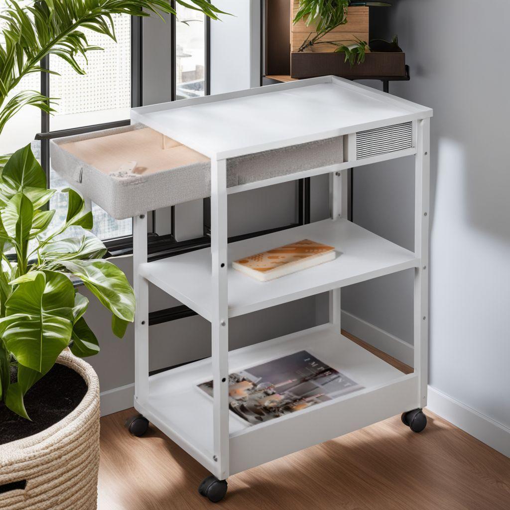 パソコンワゴン ラック キャスター 引き出し 移動も楽々 白