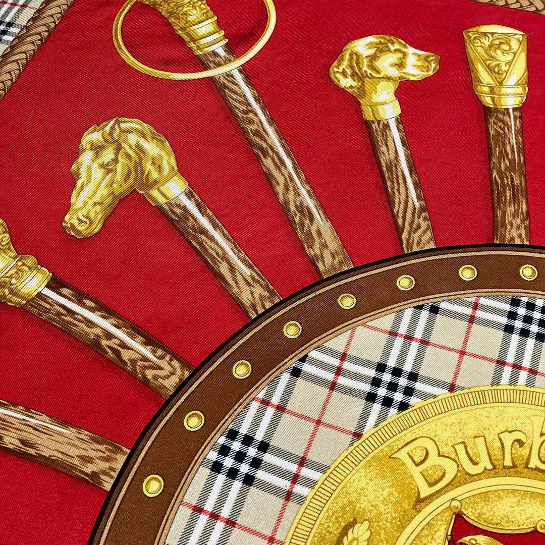 90s Burberrys ヴィンテージ シルクスカーフ ノバチェック 馬具柄