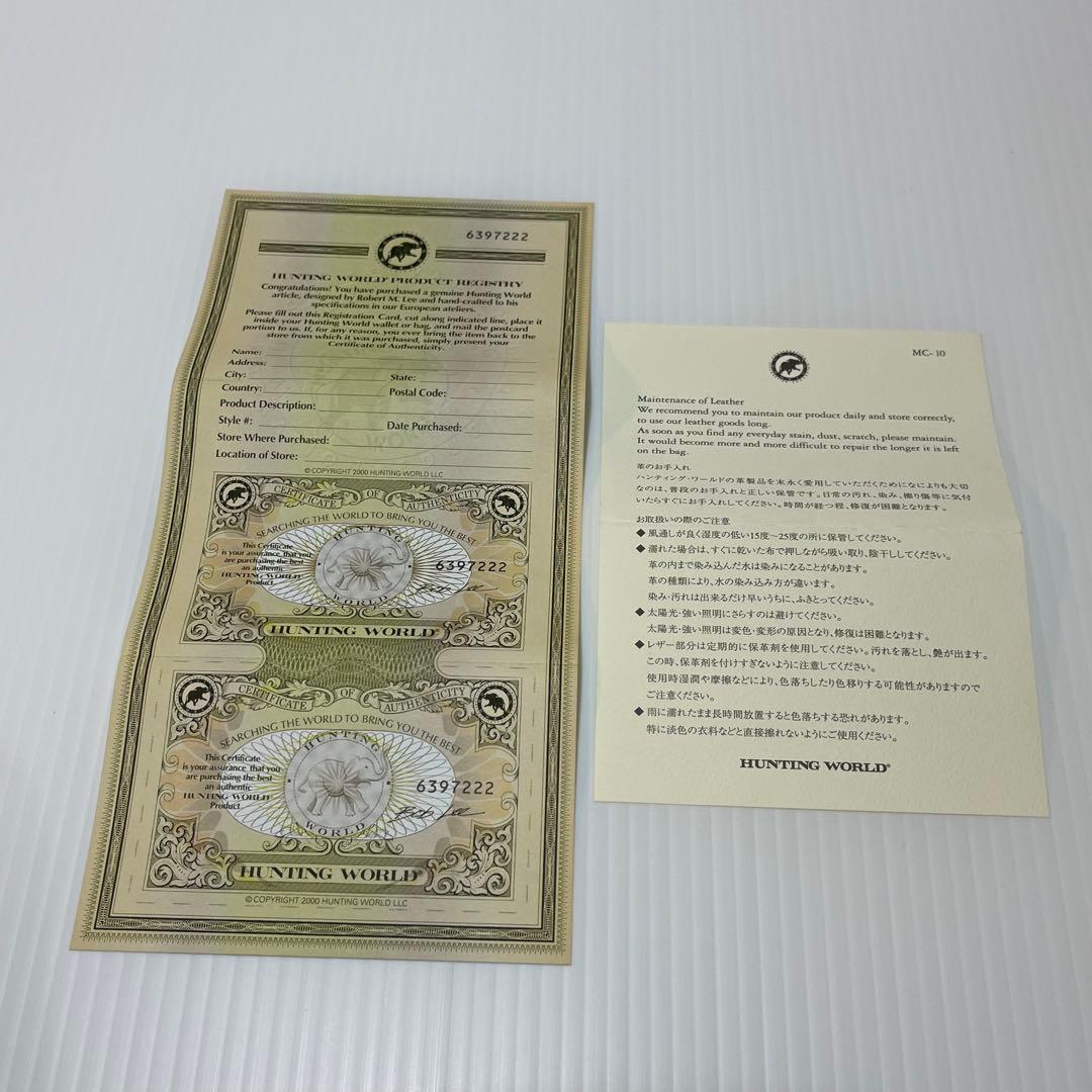 新品保管【HUNTING WORLD 】ケース 革×キャンバス サファリ黒