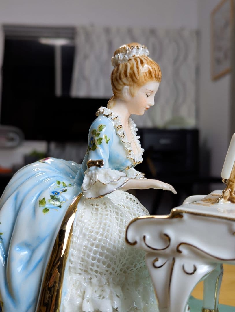 ヴィンテージ陶器人形＋専用ケース付 リヤドロ風