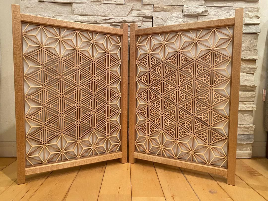 ②組子細工　衝立　パーテーション　伝統工芸品