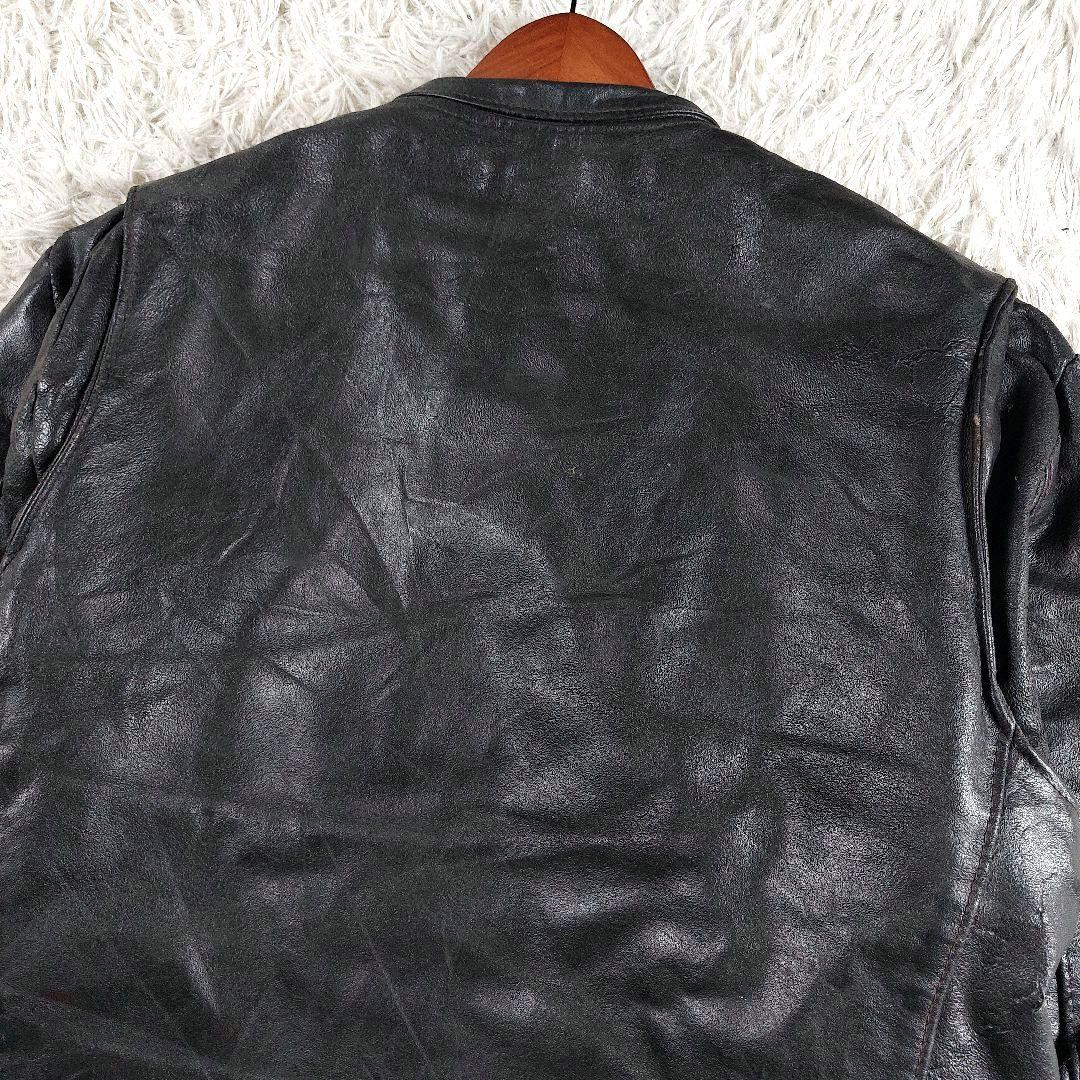 70s 希少 Excelled USA製 ダブルレザーライダースジャケット 46
