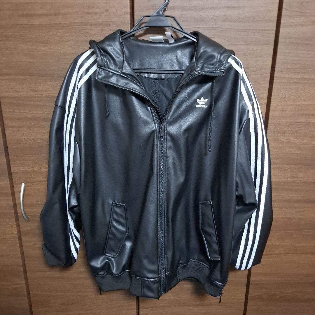 adidas ADILENIUM オーバーサイズ フェイクレザージャケット XL