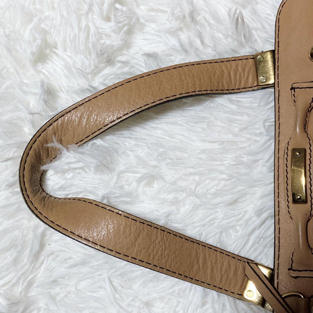 希少⭐️クロエ　ハンドバッグ　A4サイズ 自立型　肩掛け　レザー　ロゴ型押