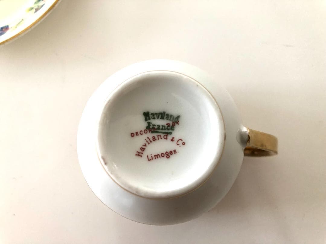 アビランド リモージュ カップ&ソーサー 金彩花柄 【アンティーク】