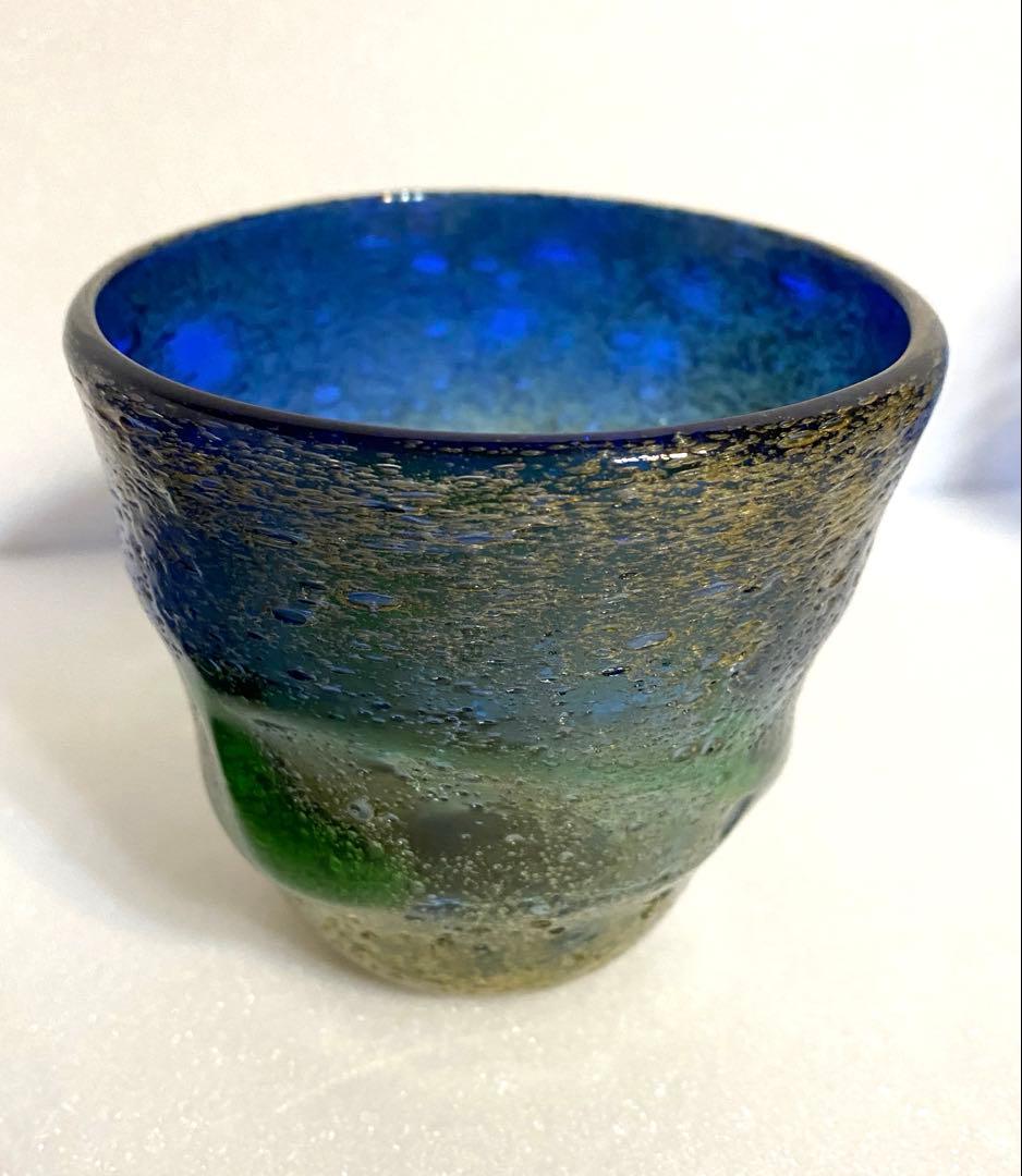 琉球ガラス　稲嶺盛吉グラス　刻印あり2個セット