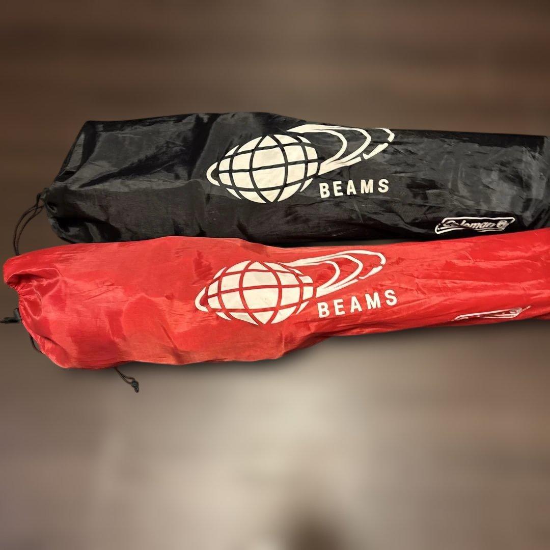 ビームス コールマンコラボバンダナ柄 アウトドアチェア 赤黒