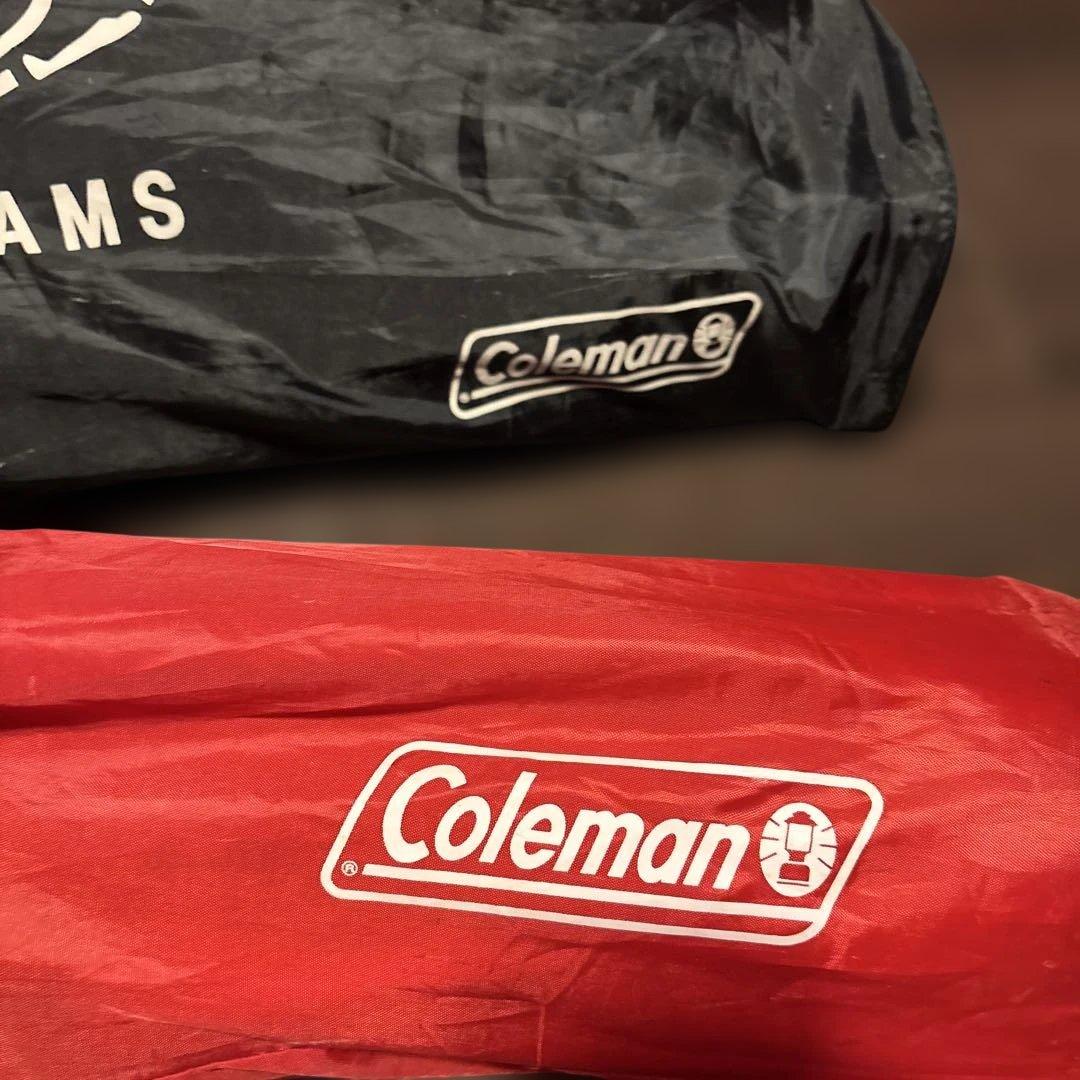 ビームス コールマンコラボバンダナ柄 アウトドアチェア 赤黒