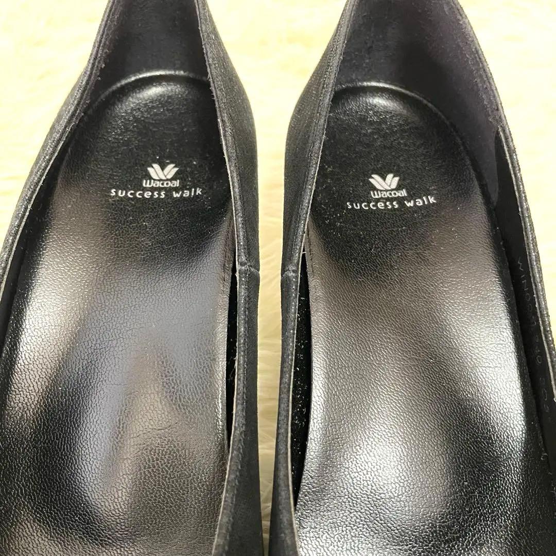 未使用品❣️wacoal ワコール サクセスウォーク ブラック ストライプパンプス