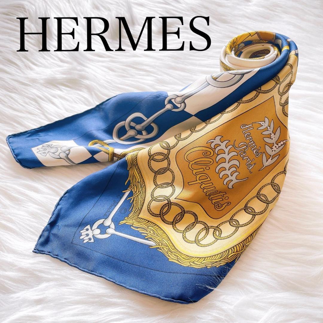 エルメス カレ90　CLIQUETIS クリケティス スカーフ シルク100%