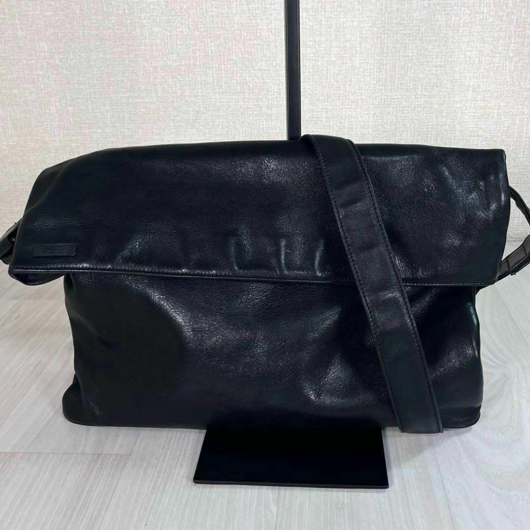 【美品・80s】ISSEY MIYAKE　ショルダーバッグ　レザー　ブラック　黒