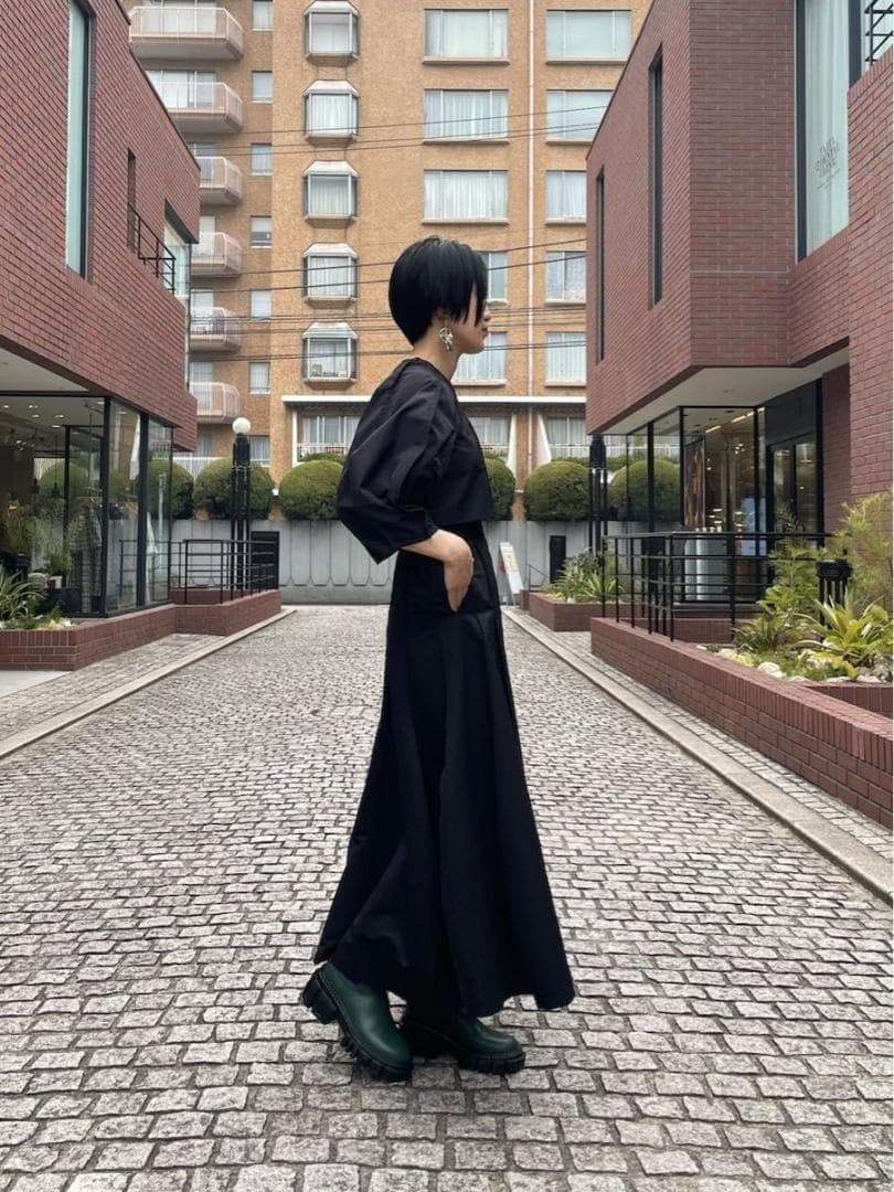 UN3D.　アウトシームスカート　ブラック　アンスリード　36 ロング　モード