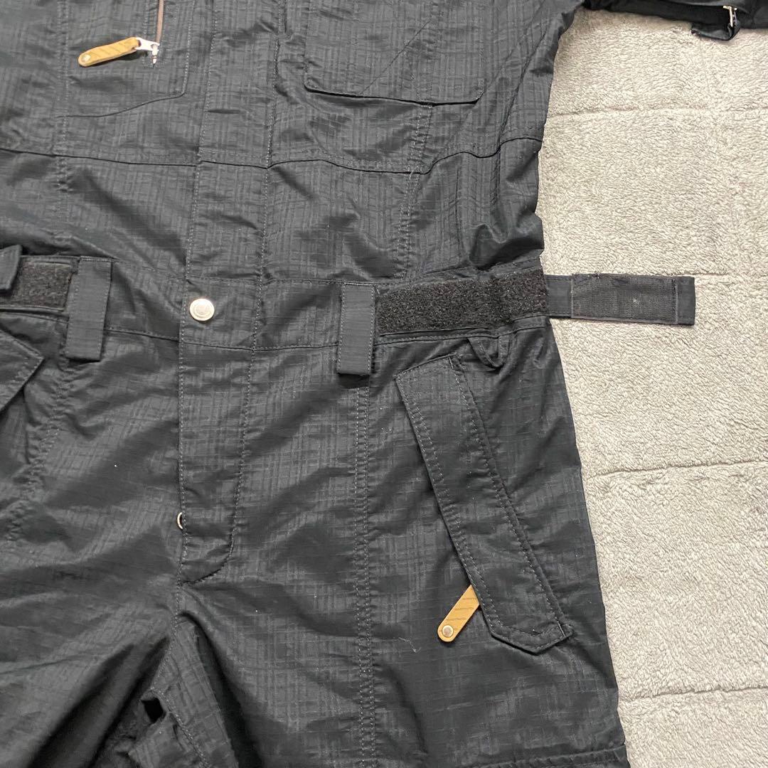 【美品】estivo エスティボ　スノボ　スキー　ウェア　つなぎ　ブラック