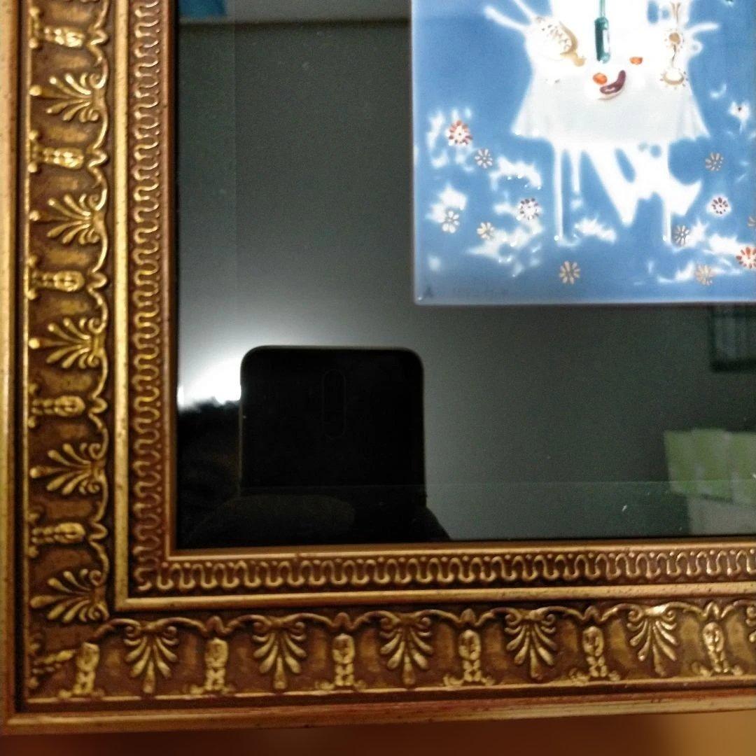 美品 MEISSEN マイセン 陶板画 青のメルヘンシリーズ　魔法の食卓 額縁付