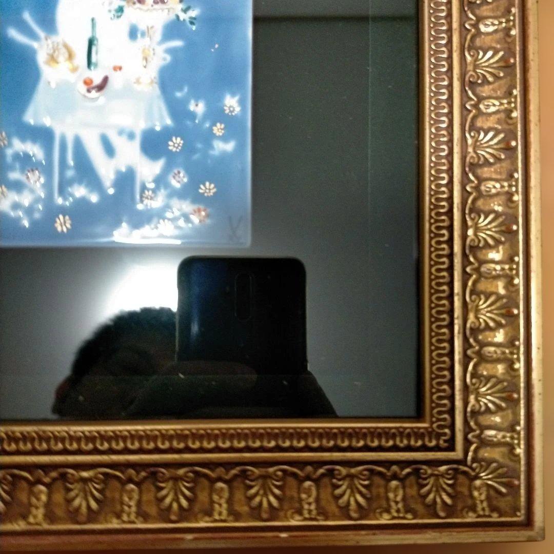 美品 MEISSEN マイセン 陶板画 青のメルヘンシリーズ　魔法の食卓 額縁付