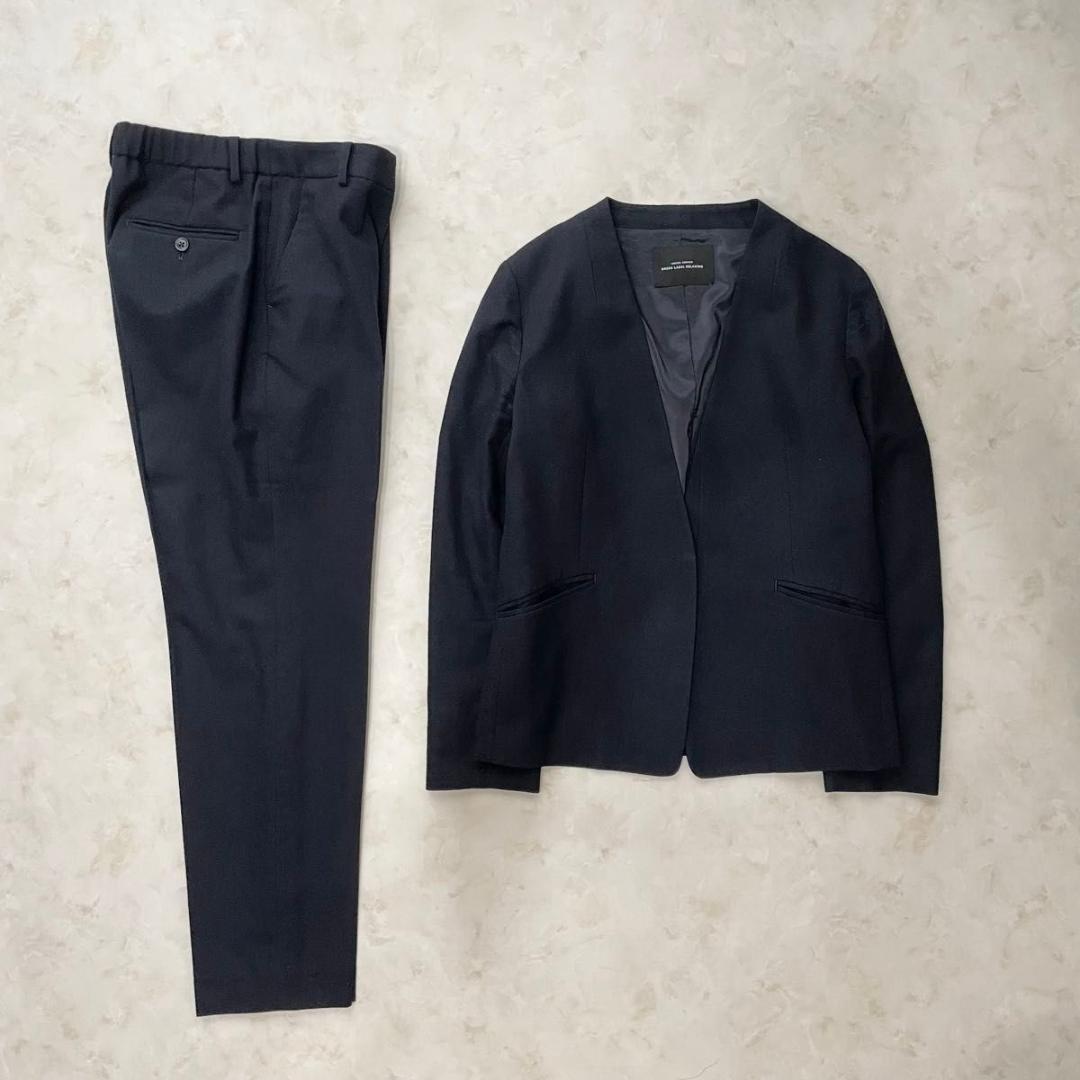 グリーンレーベルリラクシング　パンツスーツ　42 XL　ノーカラージャケット