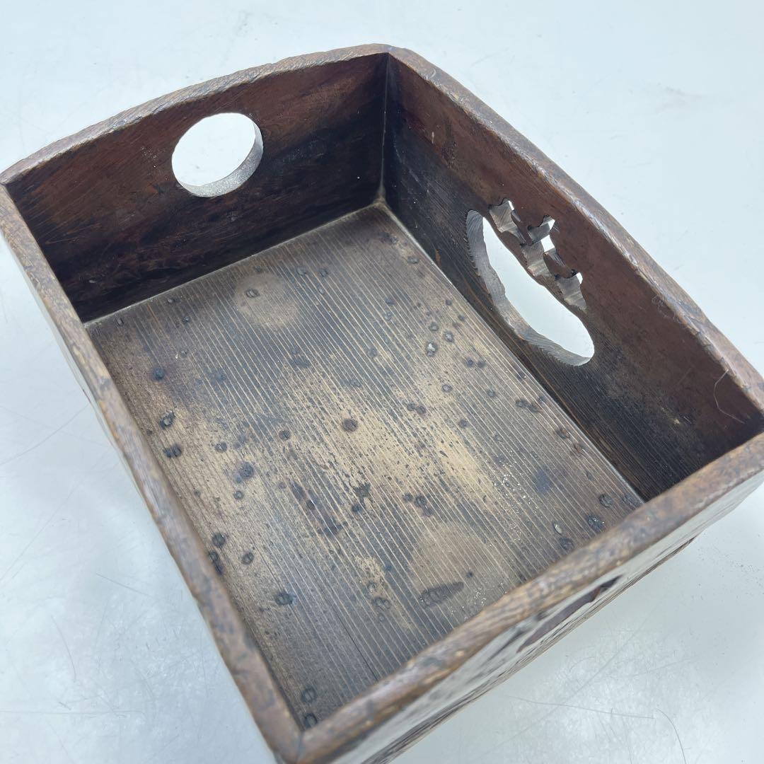 CH3218 茶道具　煙草盆　灰入れ　竹灰吹　木箱　古道具