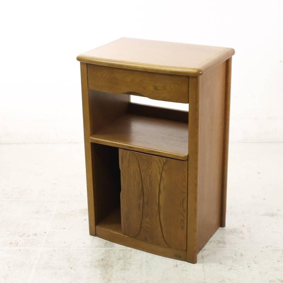 浜本工芸 No.1100 ファックス台A 電話台 コンセント付き ナラ無垢材