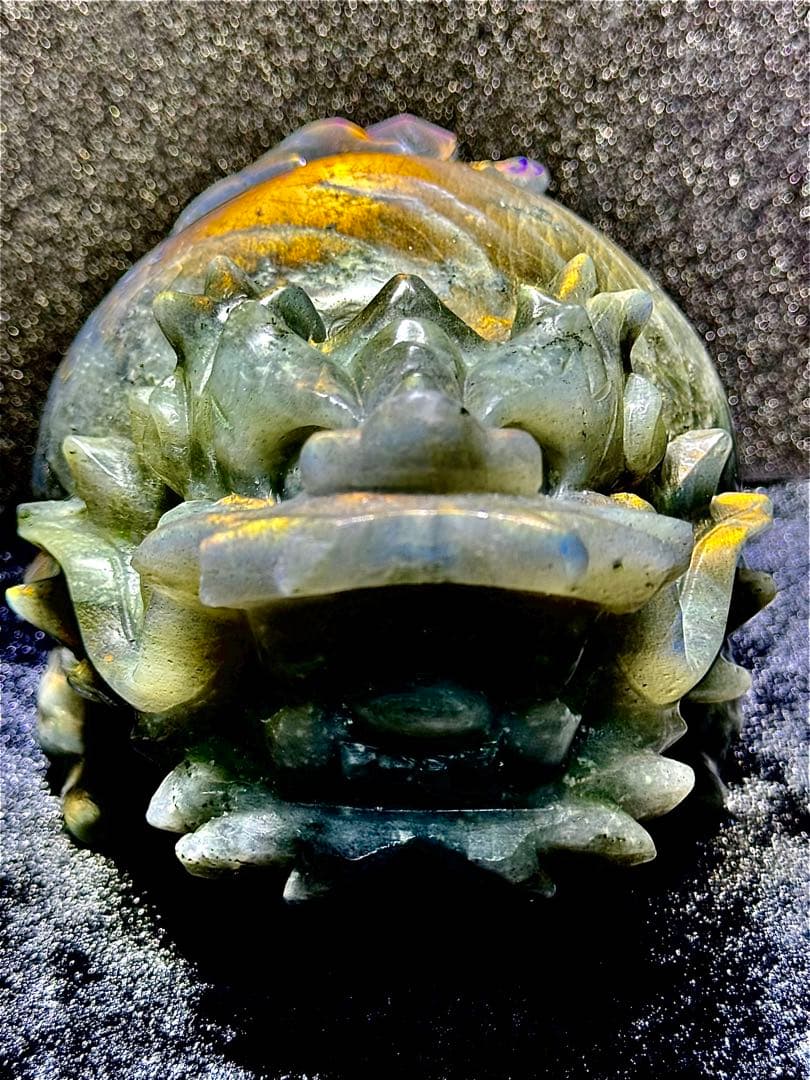 超巨大 ラブラドライト オレンジシラー&ピンクシラー龍亀