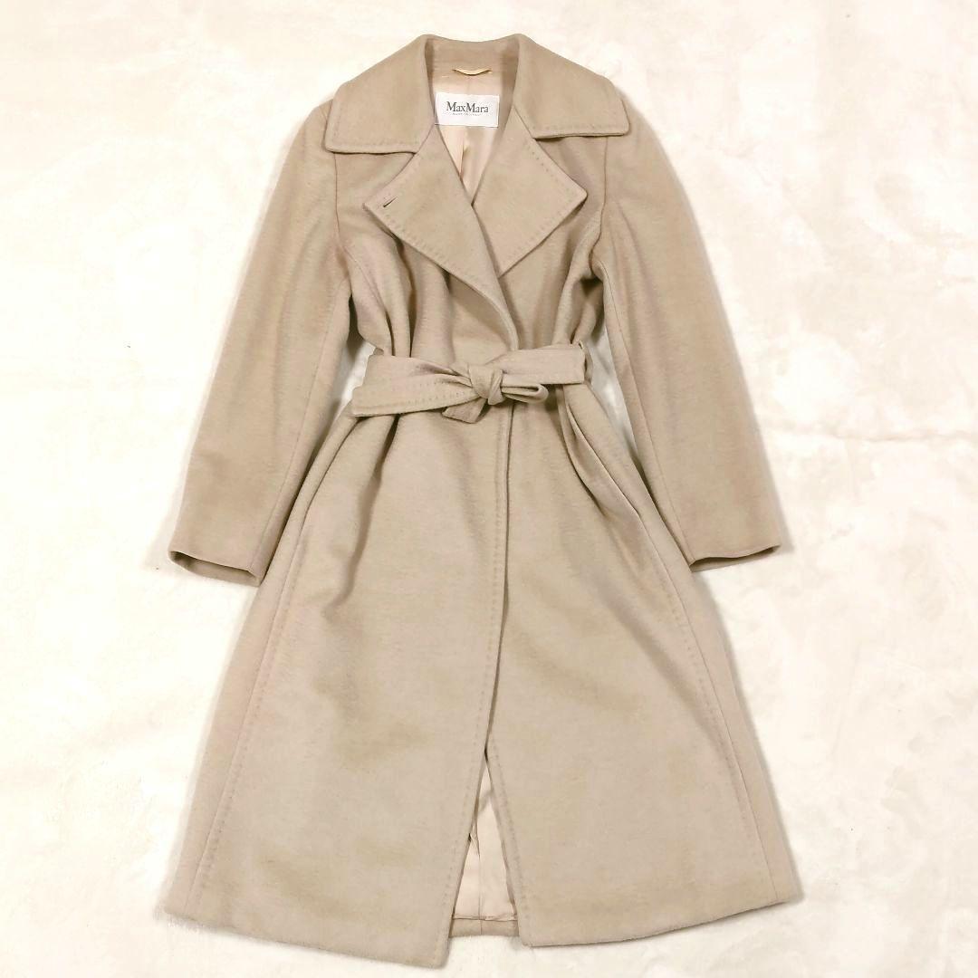 美品 マックスマーラ マニュエラ アイコンコート キャメル100% ベルト付き