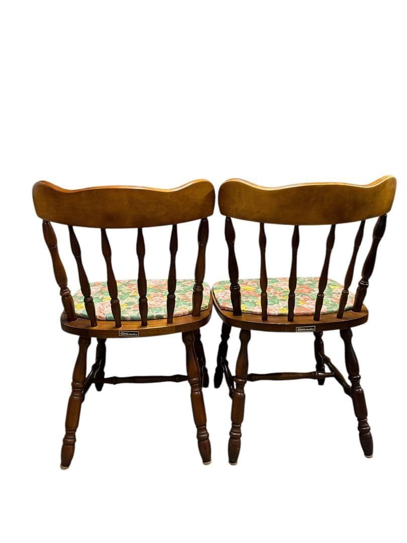 MIKIMOKU製　古い木製の椅子　花柄　ヴィンテージ家具　チェア　木