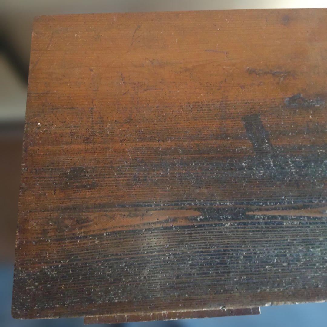 レトロ　事務机　天板一枚板使用　縦58cm横85cm高さ70cm