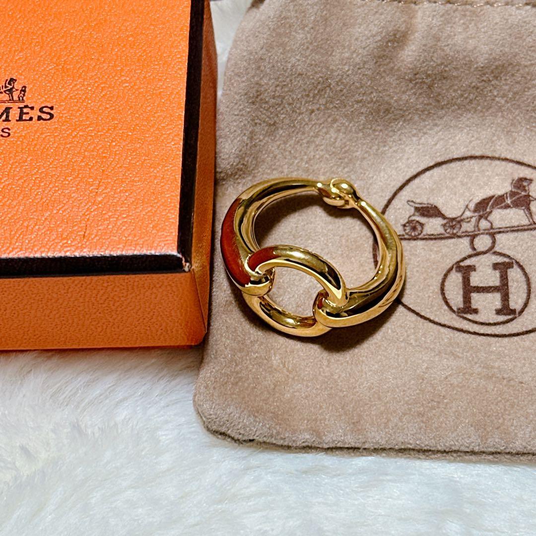 エルメスHERMES スカーフリング　ゴールド金具