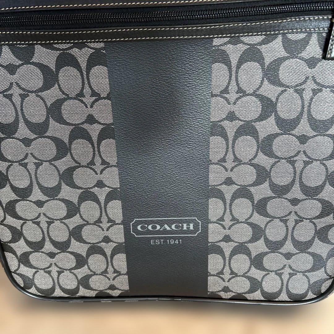 超美品　COACH モノグラム キャリーケース グレー/ブラック