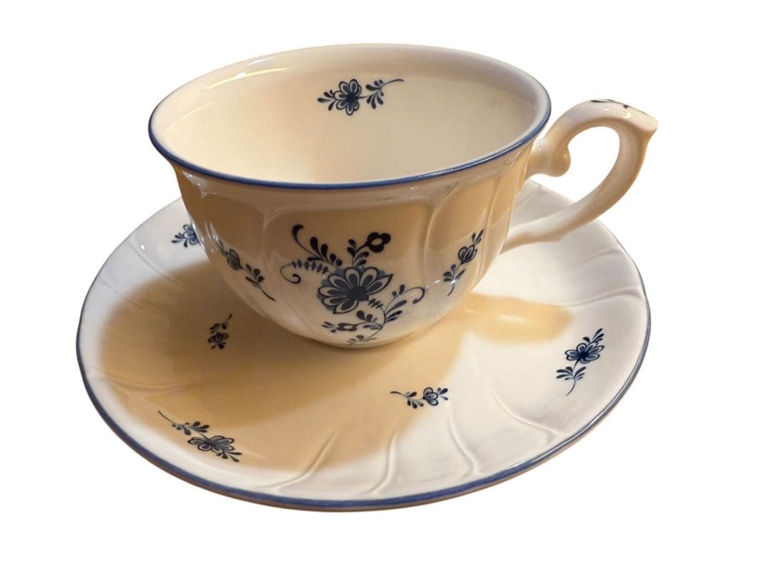 ノリタケ 洋食器カップ＆ソーサー5客＋大皿1枚 新品未使用 箱付きブルーフラワー